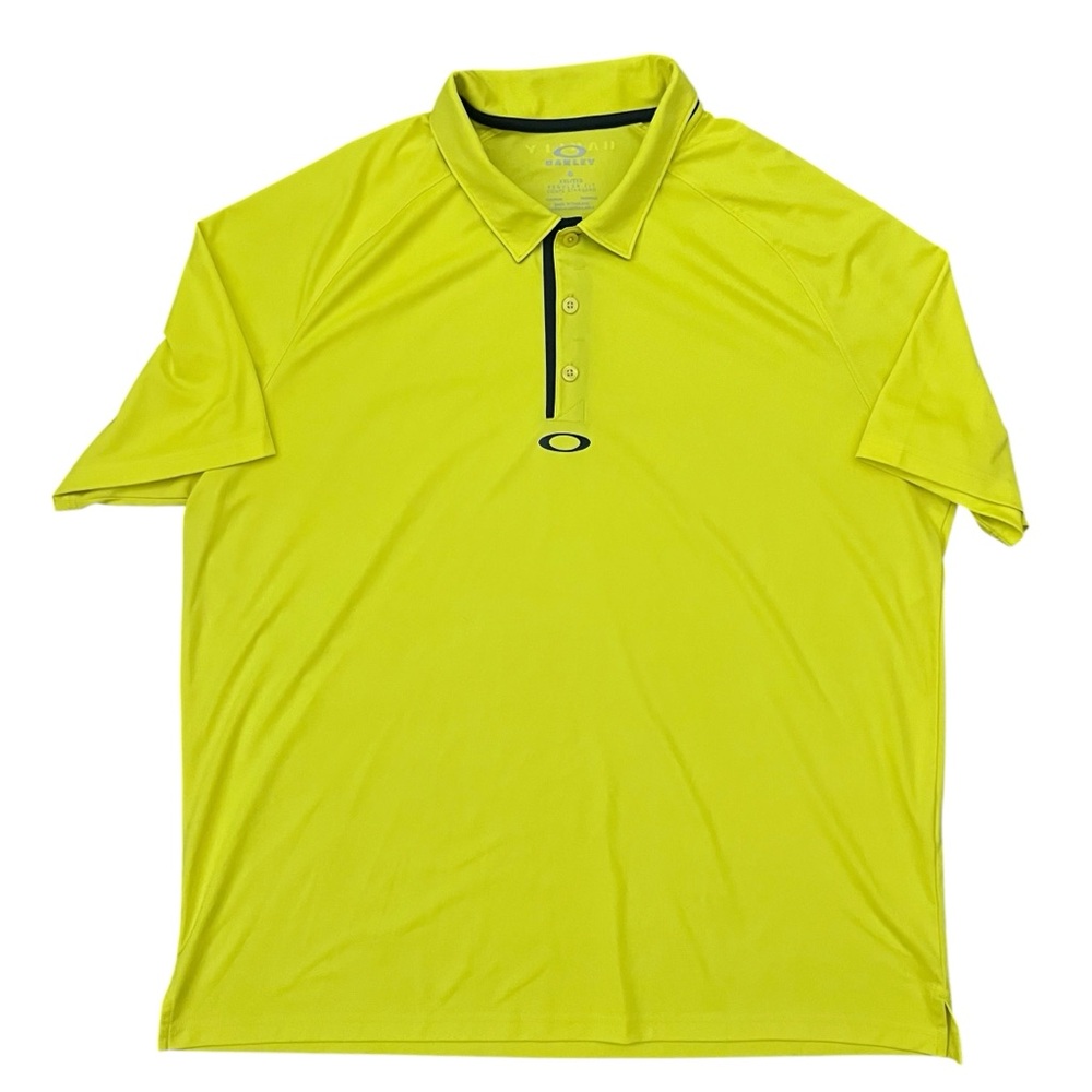 Oakley - Men's Neon Yellow Short Sleeve Polo Golf Shirt XXL
